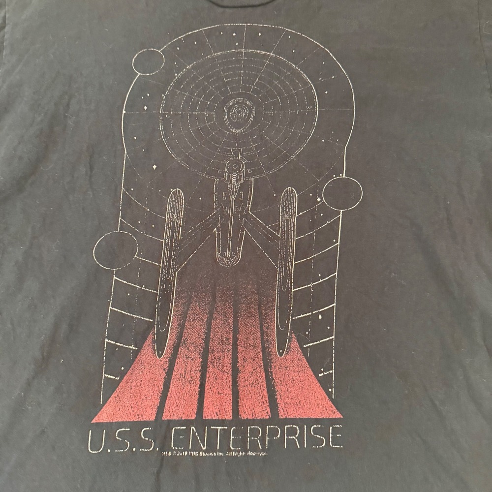 Star Trek USS Enterprise Graphic T-Shirt Black Port &‎ Company XL 2018 CBS - Picture 2 of 7